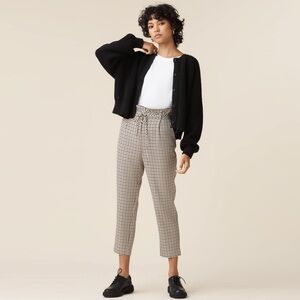 VETTA Paperbag Tie Pants Houndstooth Size 8